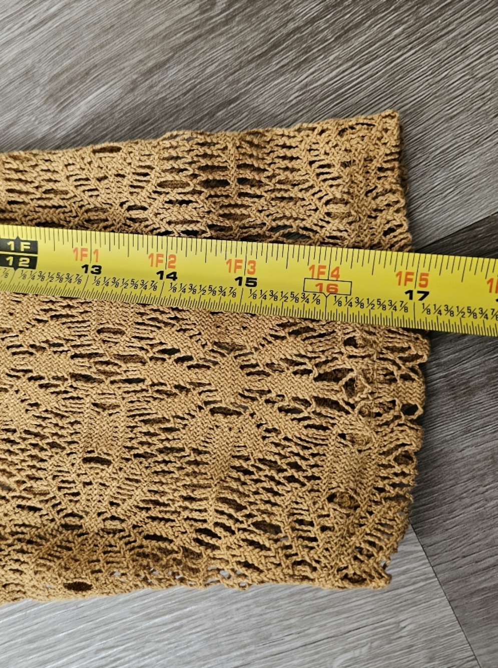 Maurices Open Crochet Cardigan in Mustard Gold - Picture 8 of 16